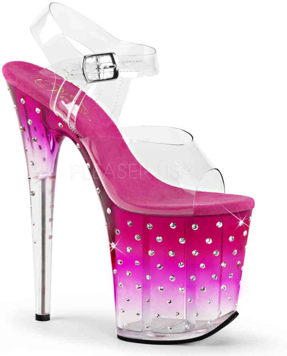 EU 36 = US 6 | STARDUST-808T | 8 Heel, 4 PF Ankle Strap Sandal w/RS Studded Bottom